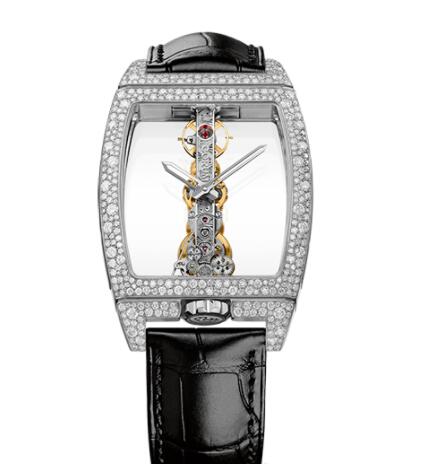 Replica Corum Golden Bridge Classic White Gold Snow-Set Watch B113/03854 - 113.358.69/0F01 0000